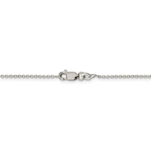 Sterling Silver Laser Etched Maltese Dog 19mm Necklace - 20 Inch